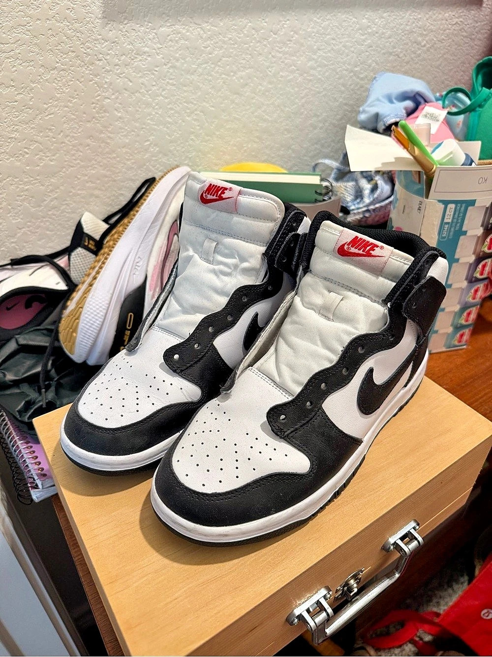 Nike Dunk High-Top Sneakers Black & White US 8.5